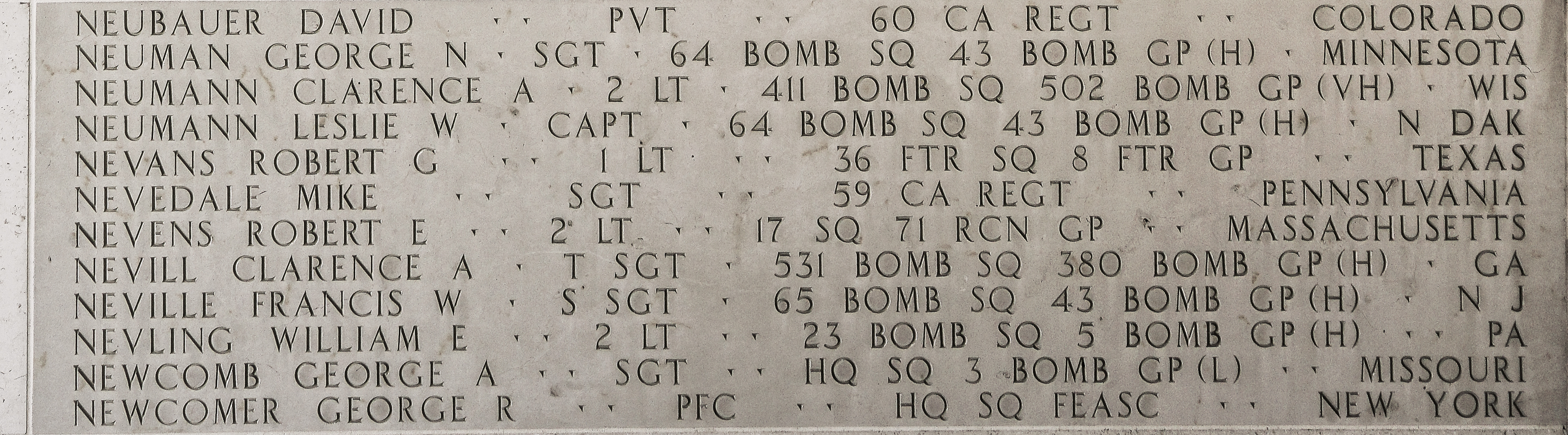 George A. Newcomb, Sergeant